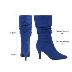 Mid-Calf Pointed Toe High Heel Boots