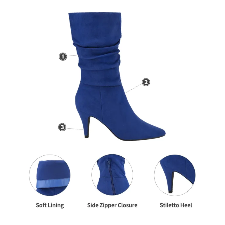 Mid-Calf Pointed Toe High Heel Boots