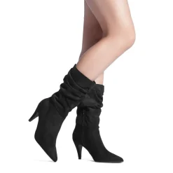 Mid-Calf Pointed Toe High Heel Boots