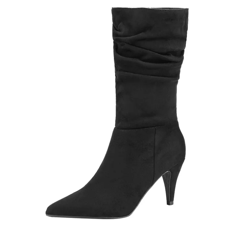 Mid-Calf Pointed Toe High Heel Boots