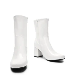 Mid Calf Square-Toe Gogo Boots