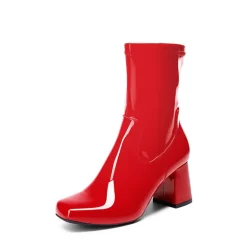 Mid Calf Square-Toe Gogo Boots