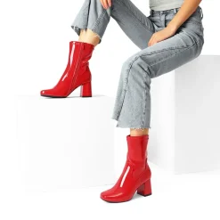 Mid Calf Square-Toe Gogo Boots