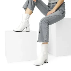 Mid Calf Square-Toe Gogo Boots