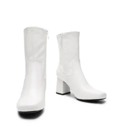 Mid Calf Square-Toe Gogo Boots