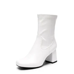 Mid Calf Square-Toe Gogo Boots