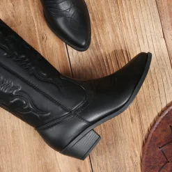Mid Calf Western Cowboy Boots