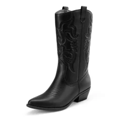 Mid Calf Western Cowboy Boots