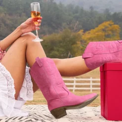 Mid Calf Western Cowboy Boots