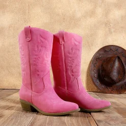 Mid Calf Western Cowboy Boots