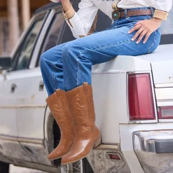 Mid Calf Western Cowboy Boots