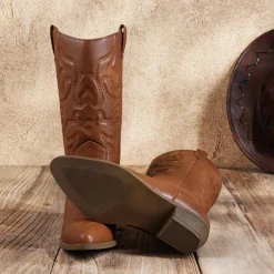 Mid Calf Western Cowboy Boots