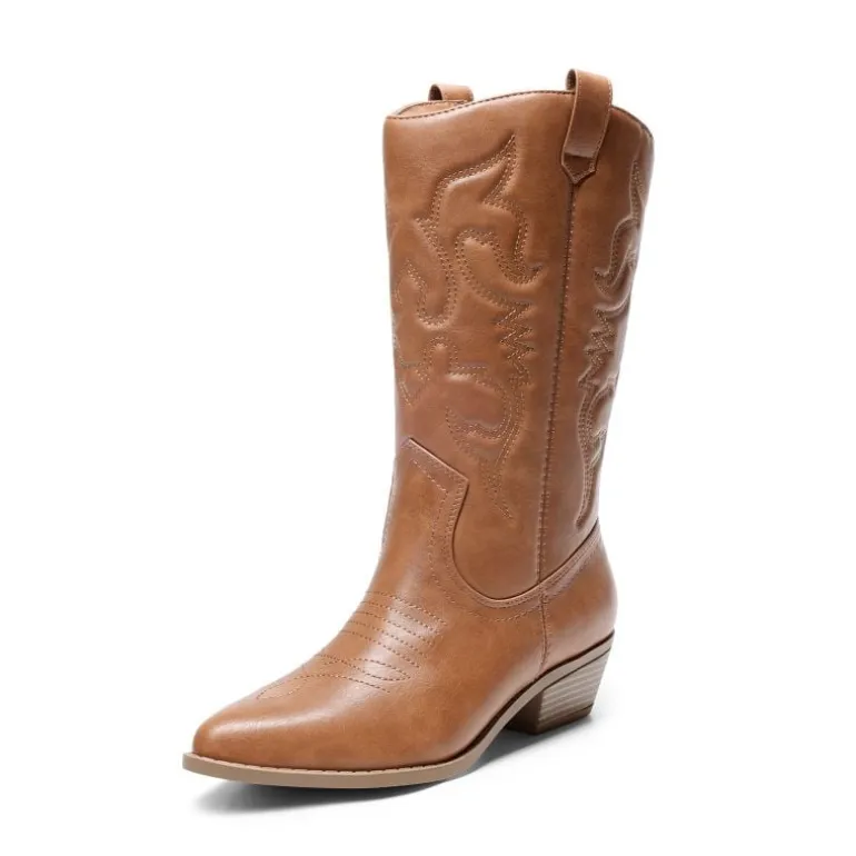 Mid Calf Western Cowboy Boots
