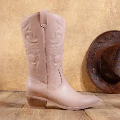 Mid Calf Western Cowboy Boots