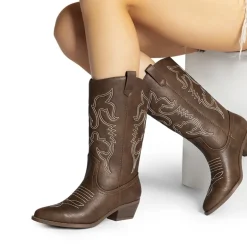 Mid Calf Western Cowboy Boots