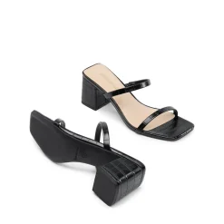 Minimalist Thin-Strap Block Heel Sandals