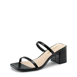 Minimalist Thin-Strap Block Heel Sandals