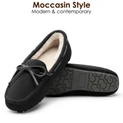 Moccasin Slippers with Faux Fur