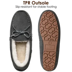 Moccasin Slippers with Faux Fur