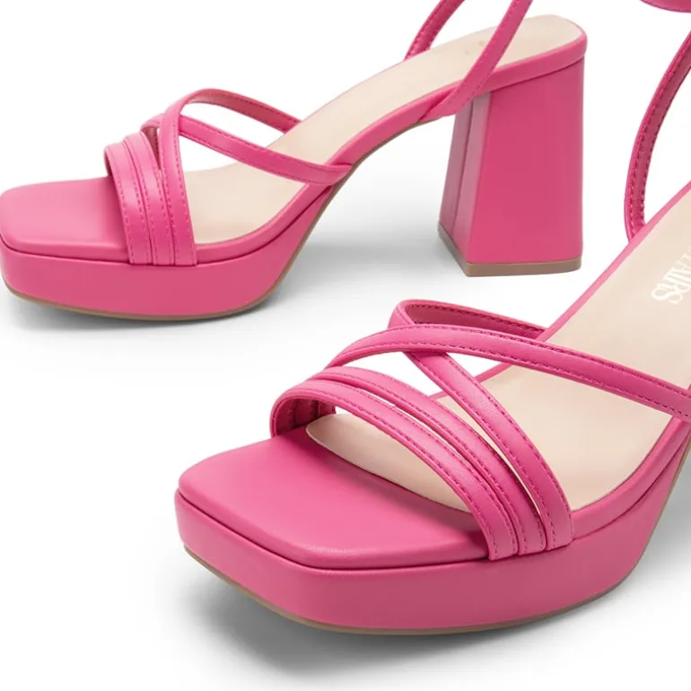 Multiple-strap Platform Heeled Sandals