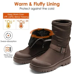 Non-Slip Mid-Calf Waterproof Snow Boots