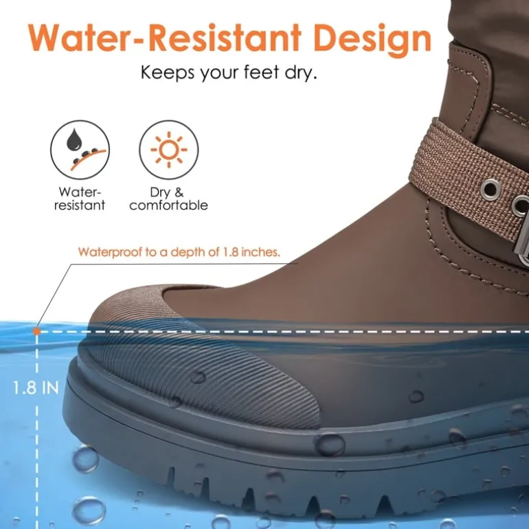 Non-Slip Mid-Calf Waterproof Snow Boots