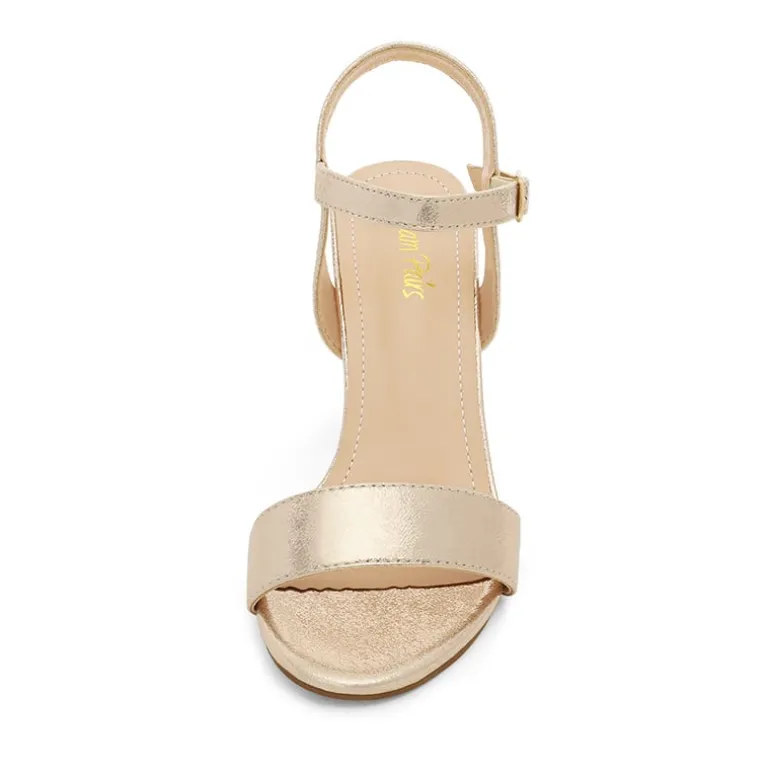 Open Toe Ankle Strap Chunky Heel Sandals