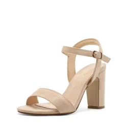 Open Toe Ankle Strap Chunky Heel Sandals