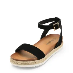 Open Toe Ankle-Strap Espadrille Platform Sandals