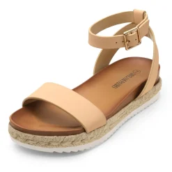 Open Toe Ankle-Strap Espadrille Platform Sandals