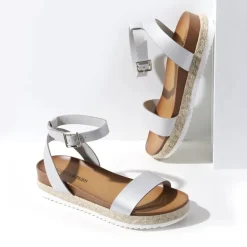 Open Toe Ankle-Strap Espadrille Platform Sandals