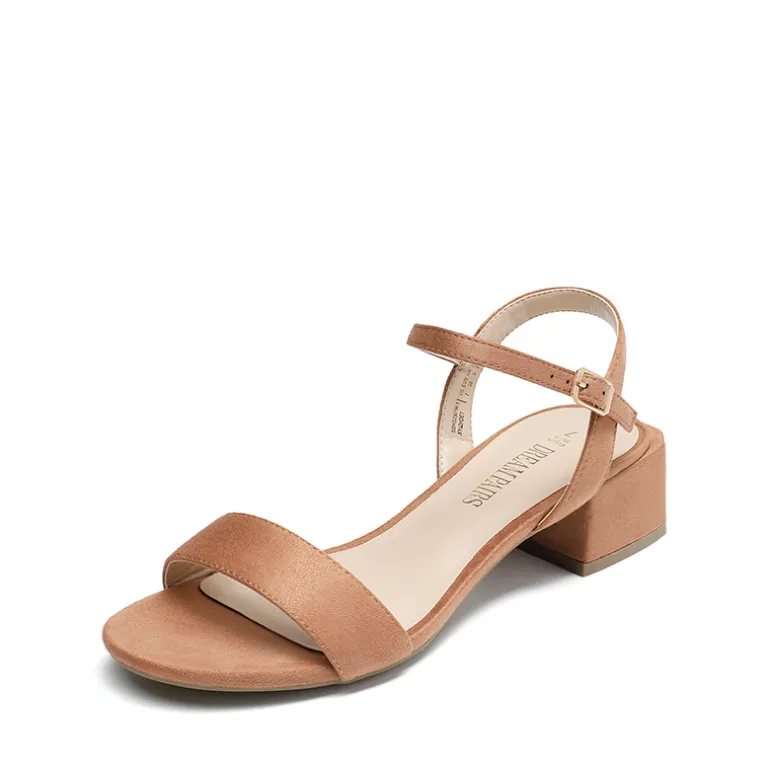 Open Toe Ankle Strap Low Heel Sandals