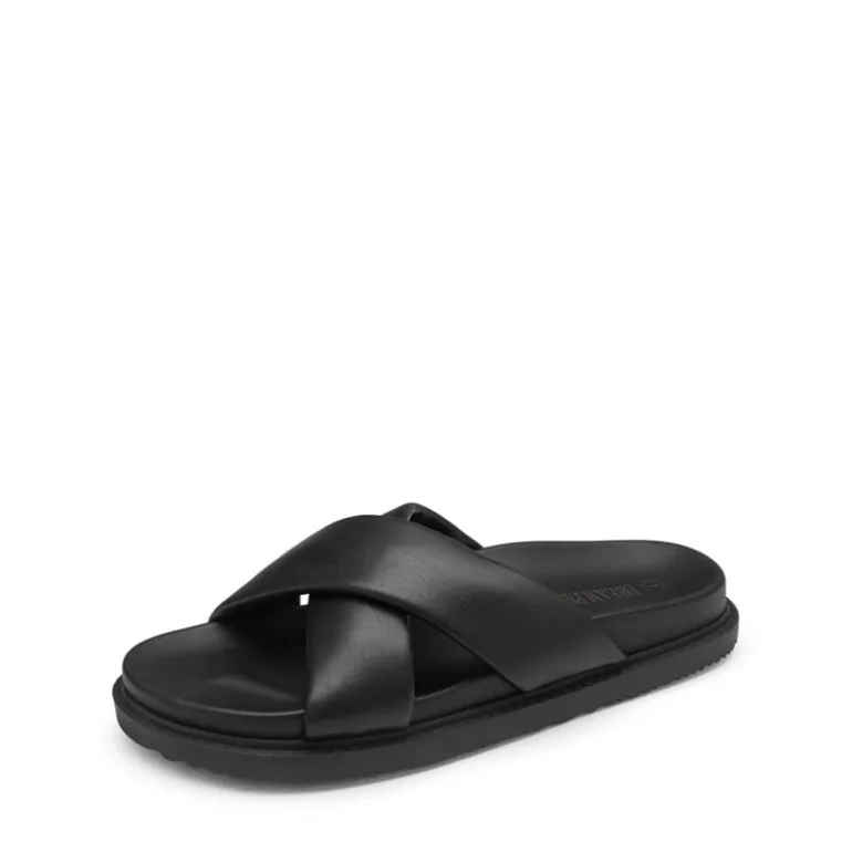 Open Toe Crisscross Slide Flat Sandals