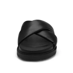 Open Toe Crisscross Slide Flat Sandals