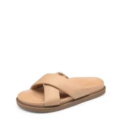 Open Toe Crisscross Slide Flat Sandals