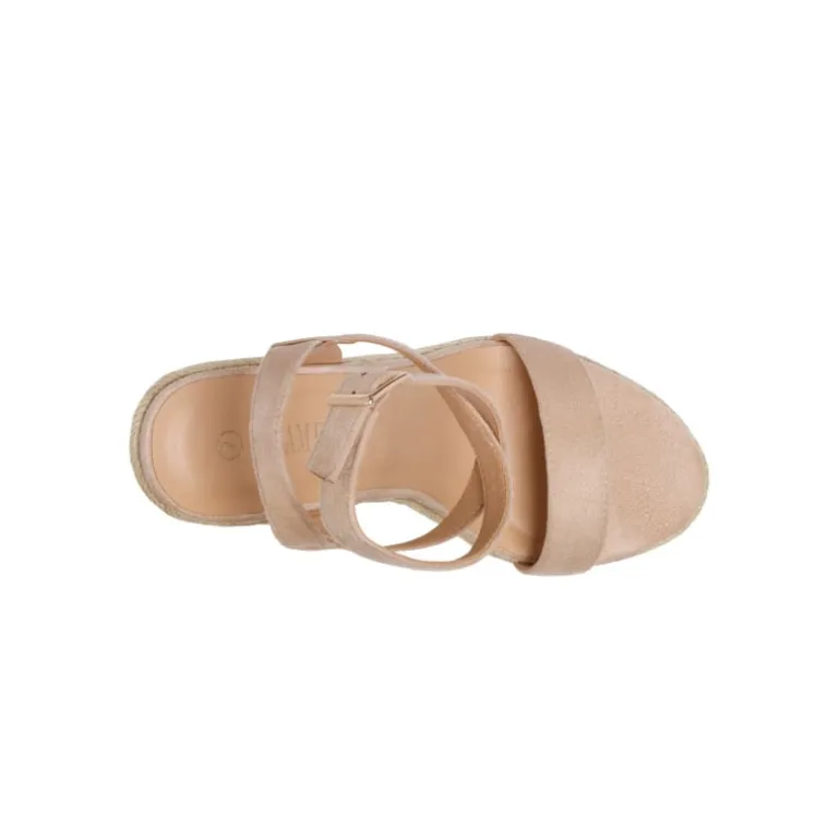 Open Toe Espadrille Platform Wedge Sandals