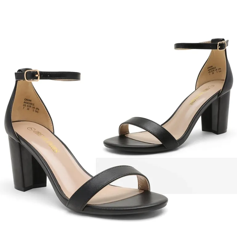 Open Toe Pump Chunky Heel Sandals