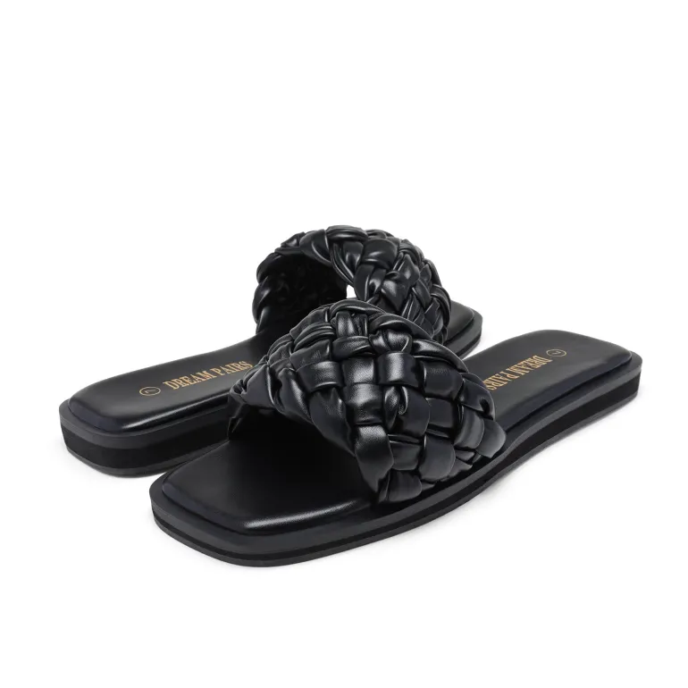 Open Toe Slide Flat Sandals