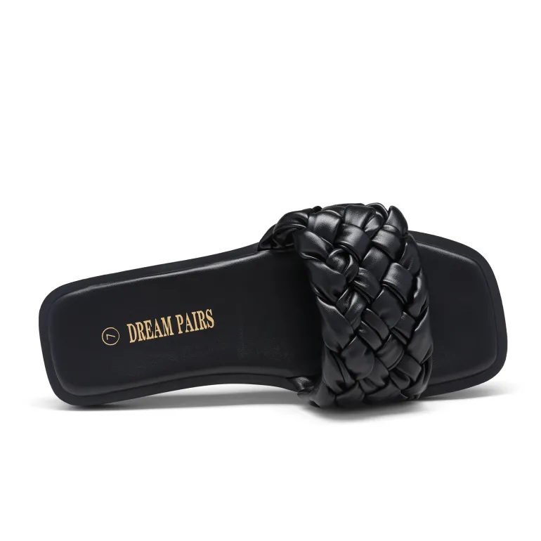 Open Toe Slide Flat Sandals