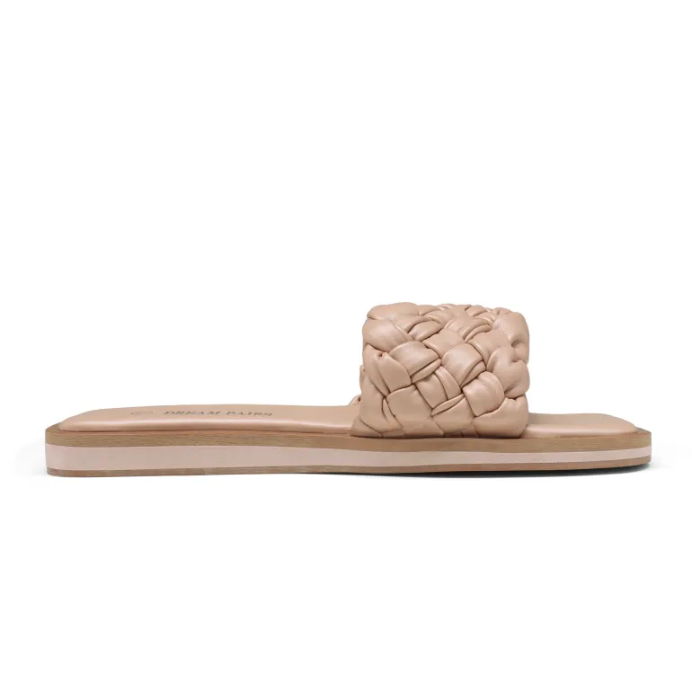 Open Toe Slide Flat Sandals