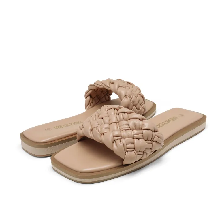 Open Toe Slide Flat Sandals