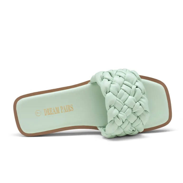 Open Toe Slide Flat Sandals