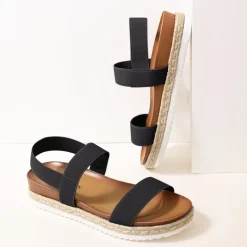 Open Toe Strap Espadrille Platform Sandals