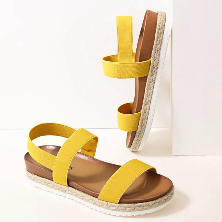 Open Toe Strap Espadrille Platform Sandals