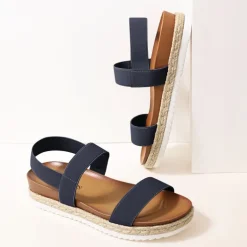 Open Toe Strap Espadrille Platform Sandals