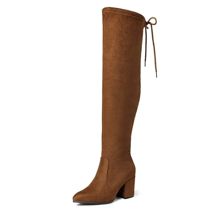 Over the knee Block Heel Boots
