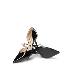 Pearl Straps Pointed Toe Stiletto Heel Pumps