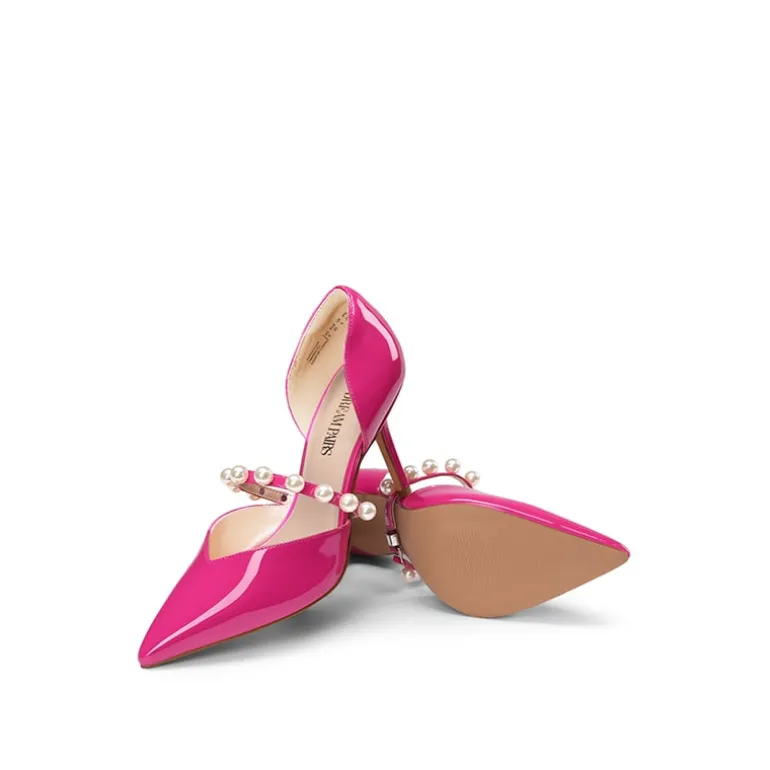 Pearl Straps Pointed Toe Stiletto Heel Pumps