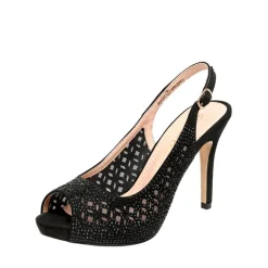 Peep Toe Rhinestone Pumps