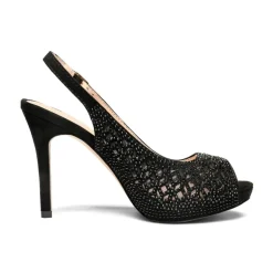 Peep Toe Rhinestone Pumps